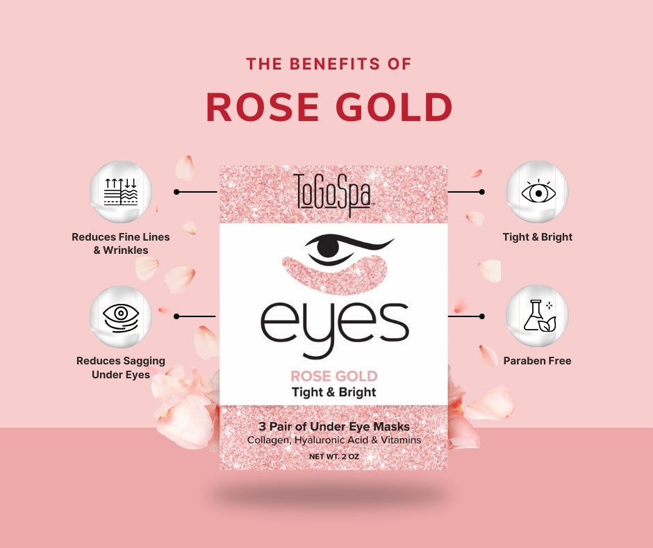 ToGoSpa Rose Gold Dust Collagen Eye Pads - 3 pack