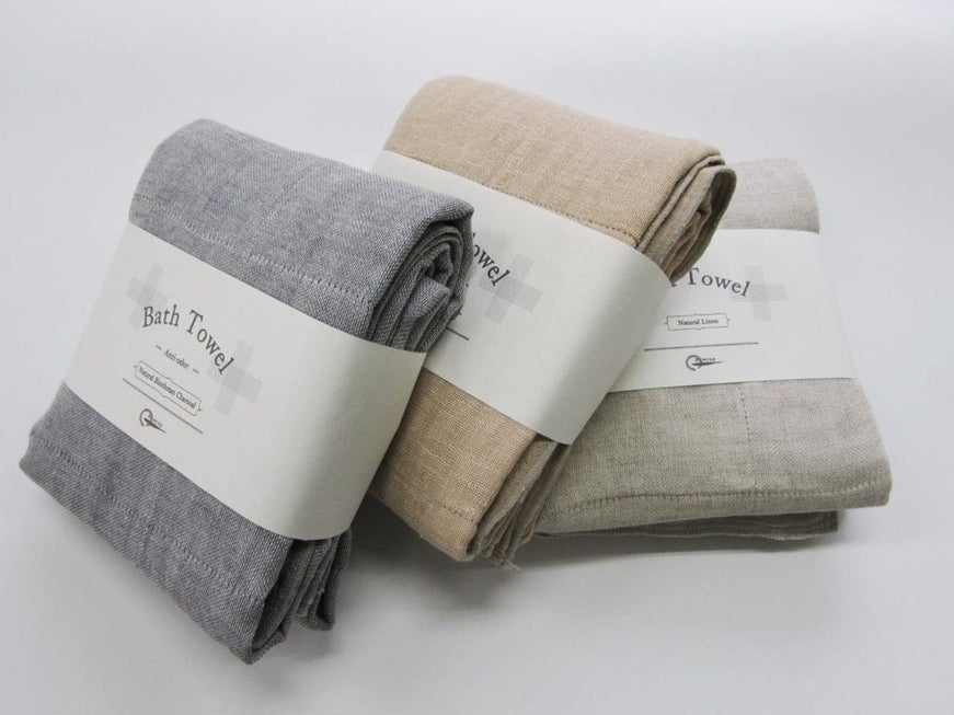 Nawrap Natural Linen Bath Towel Set of 2