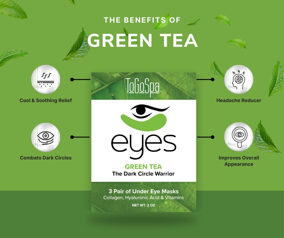 ToGoSpa Green Tea Collagen Eye Pads - 3 pack
