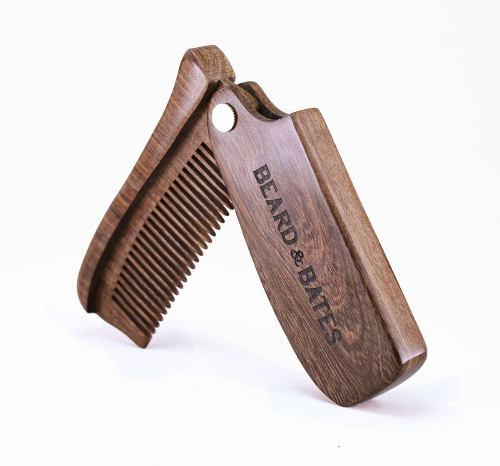 Beard & Bates Sandalwood Switchblade Beard Comb