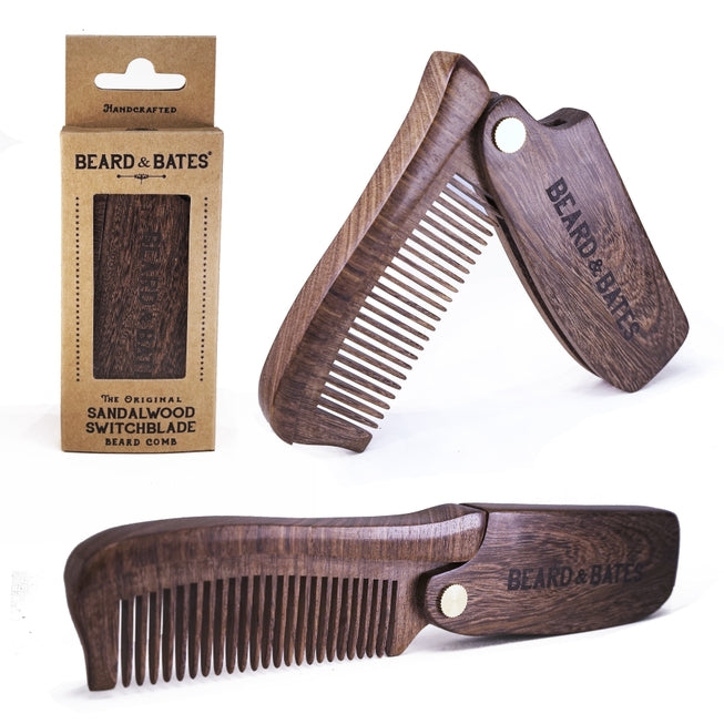 Beard & Bates Sandalwood Switchblade Beard Comb