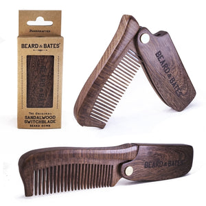 Beard & Bates Sandalwood Switchblade Beard Comb