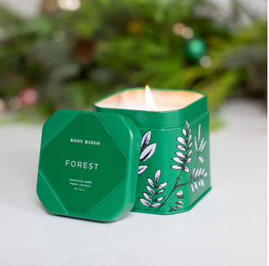 Rosy Rings Forest Large Holiday Candle Tin