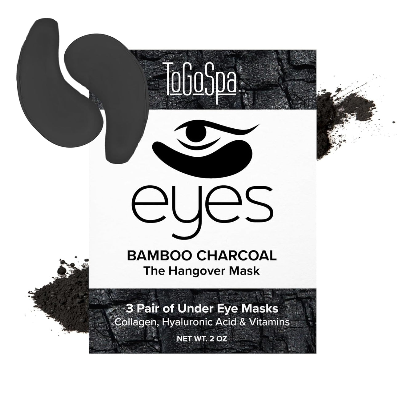ToGoSpa Charcoal & Caffeine Eye Pads - 3 pack