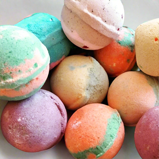 Colorful, luxurious and soothing bath bombs, packed with sea salt and Epsom salt from Distinct Bath and Body LLC