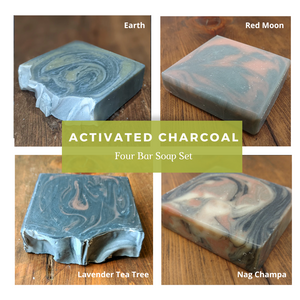 Activated Charcoal Soaps, 4 Bar Gift Set