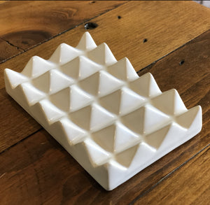 White Pyramid Ceramic Soap Dish