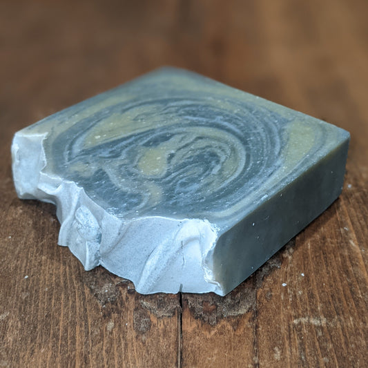 Distinct Bath and Body, Earth Activated Charcoal organic soap, black with brilliant green swirl