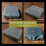 Activated Charcoal Soaps, 4 Bar Gift Set